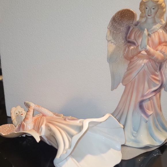 A PAIR OF VINTAGE ANGELS CHERABUN SCULPTURE FIGURINE 17" - Picture 3 of 10